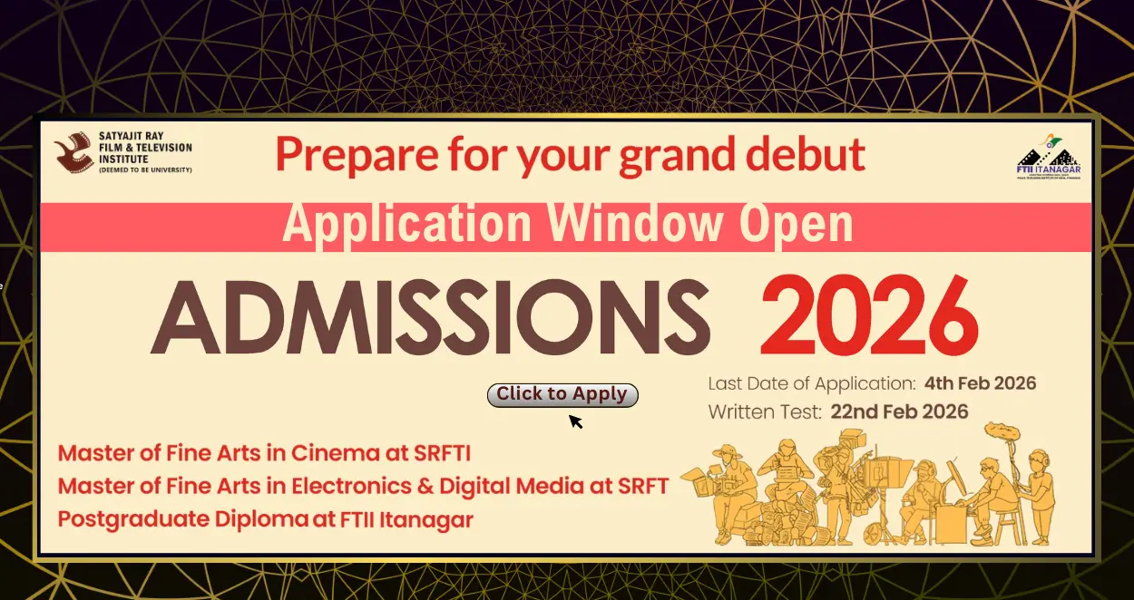 Application poster for SRFTI Common Entrance Test